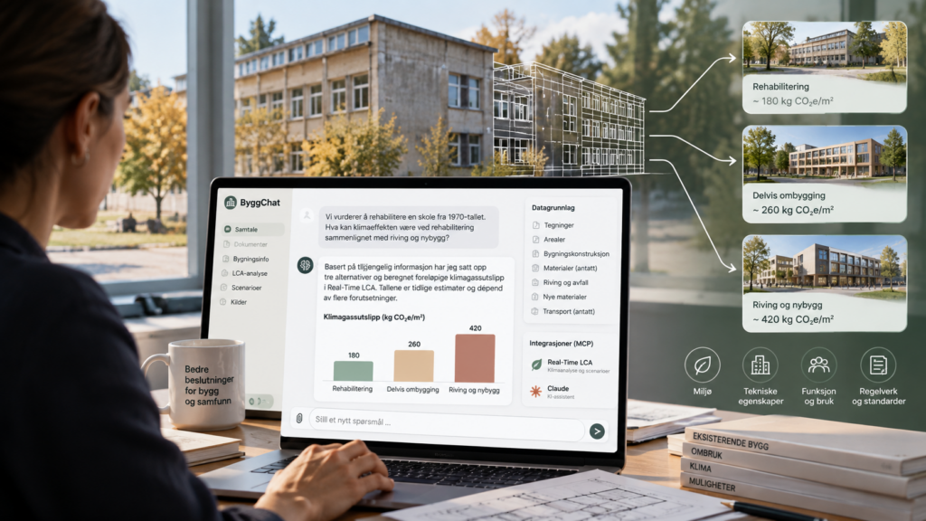 Kan vi bruke KI til å forstå klimaeffekten av rehabilitering – før vi har en BIM-modell?
